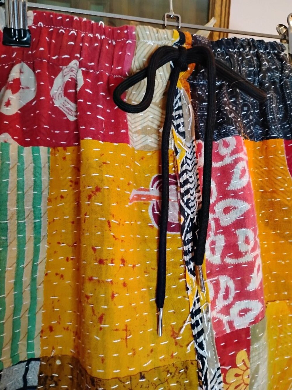 Kantha Patchwork Skirt L - 2X Reversible Handmade Boho Hippie New KSK2. - Picture 2 of 8